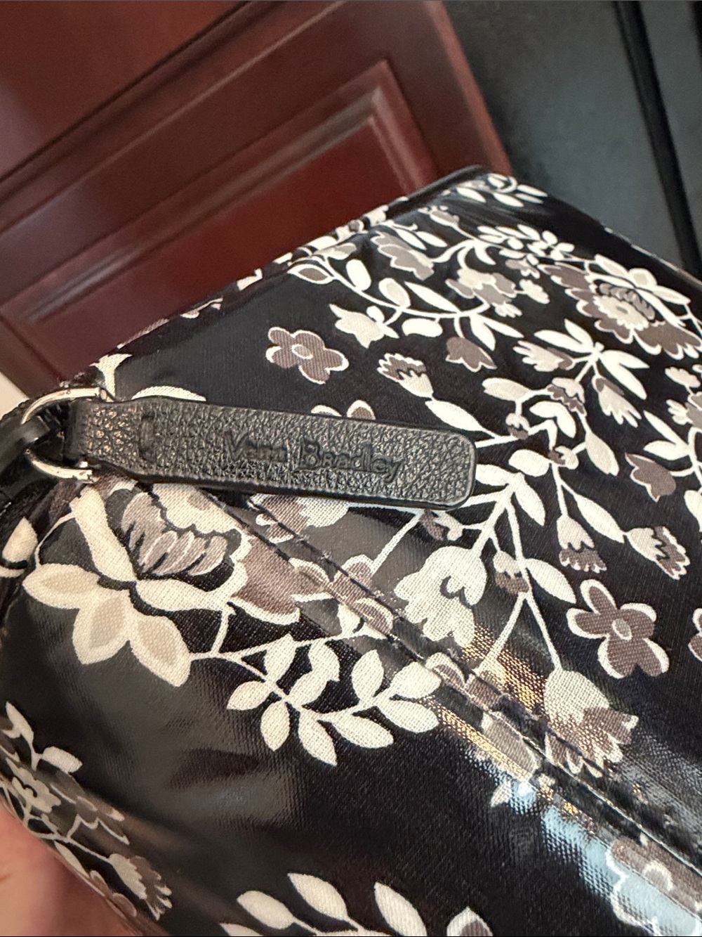 Vera Bradley Black and White Floral Lunchbag Tote - Picture 2 of 3